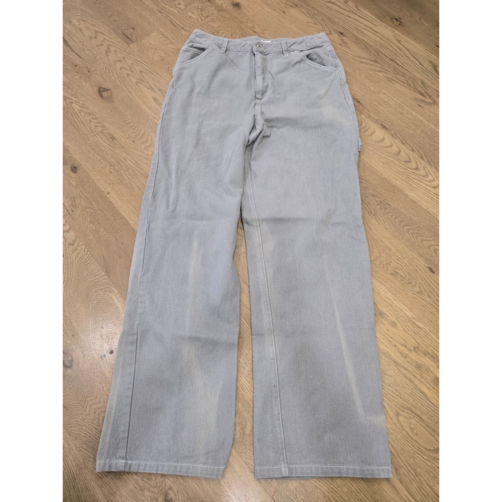Full Tilt Womens Grey Carpenter Utility Wide Leg Pants Size 30 Hammer Loop